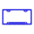 Blue White Polka Dots Novelty Metal License Plate Frame LPF-262 12.25" x 6.5" Standard Frame (LPF)