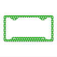 Green White Polka Dots Novelty Metal License Plate Frame LPF-263 12.25" x 6.5" Standard Frame (LPF)