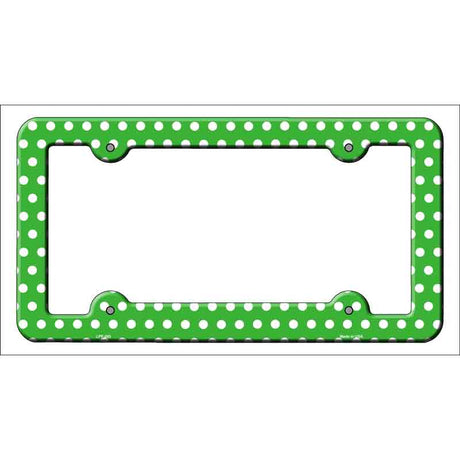 Green White Polka Dots Novelty Metal License Plate Frame LPF-263