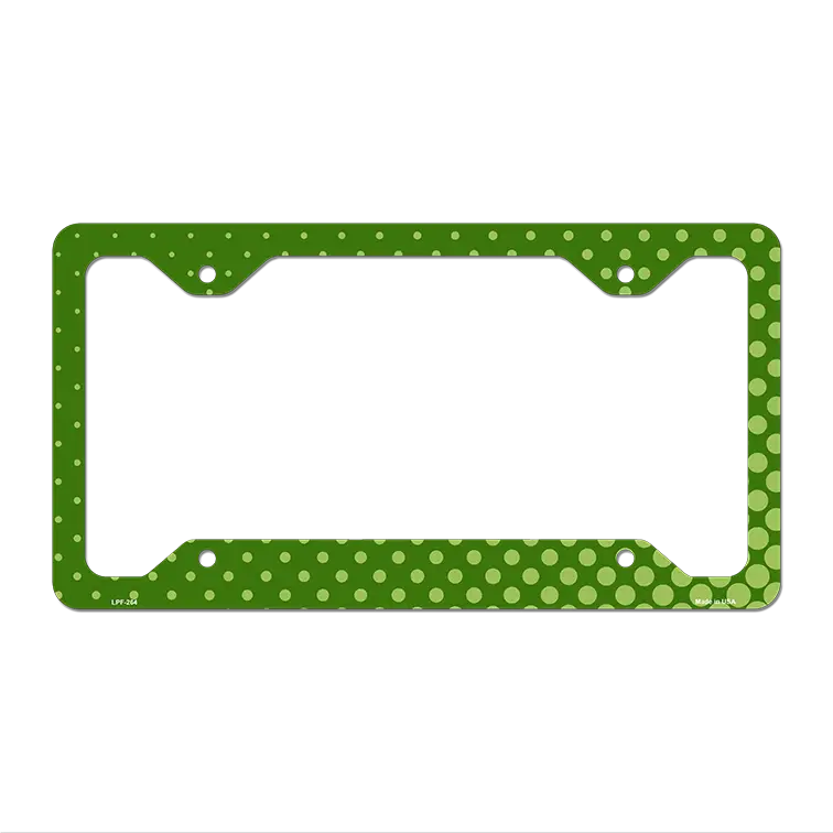 Green Faded Dots Novelty Metal License Plate Frame LPF-264 12.25" x 6.5" Standard Frame (LPF)