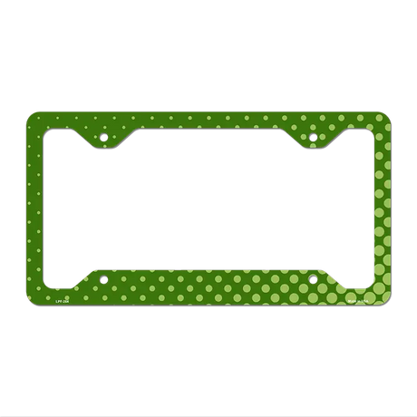 Green Faded Dots Novelty Metal License Plate Frame LPF-264 12.25" x 6.5" Standard Frame (LPF)