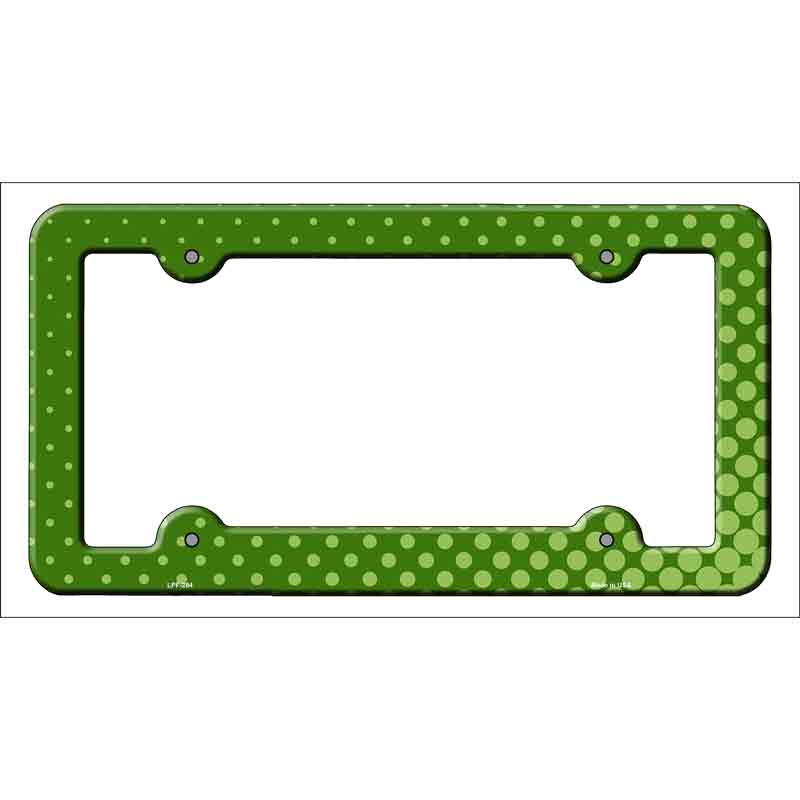 Green Faded Dots Novelty Metal License Plate Frame LPF-264