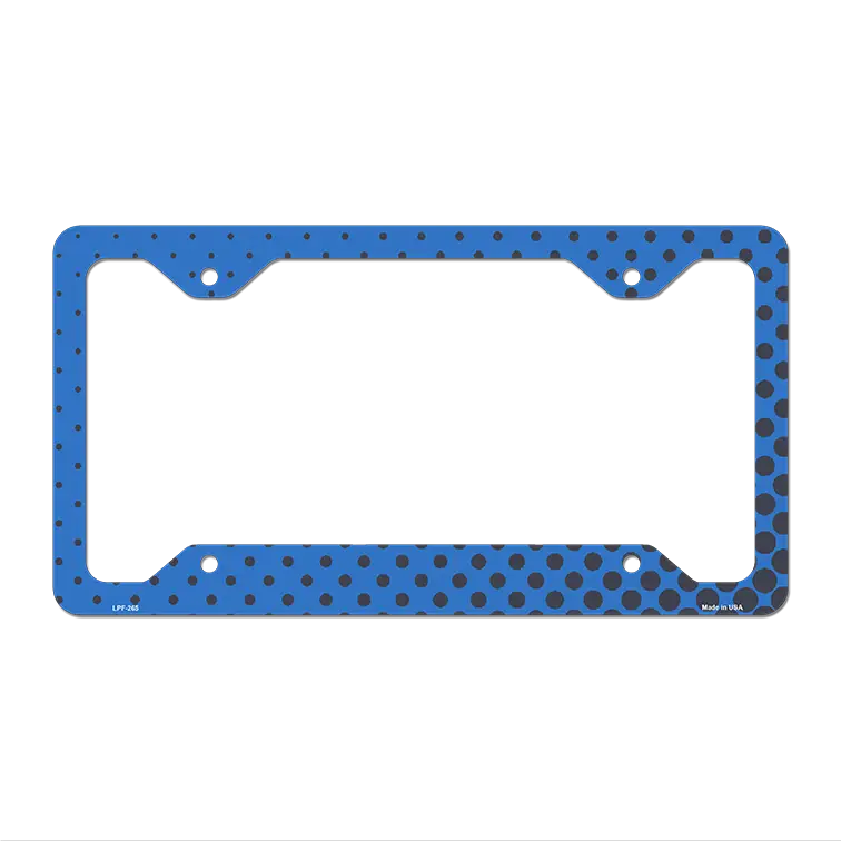 Blue Faded Dots Novelty Metal License Plate Frame LPF-265 12.25" x 6.5" Standard Frame (LPF)