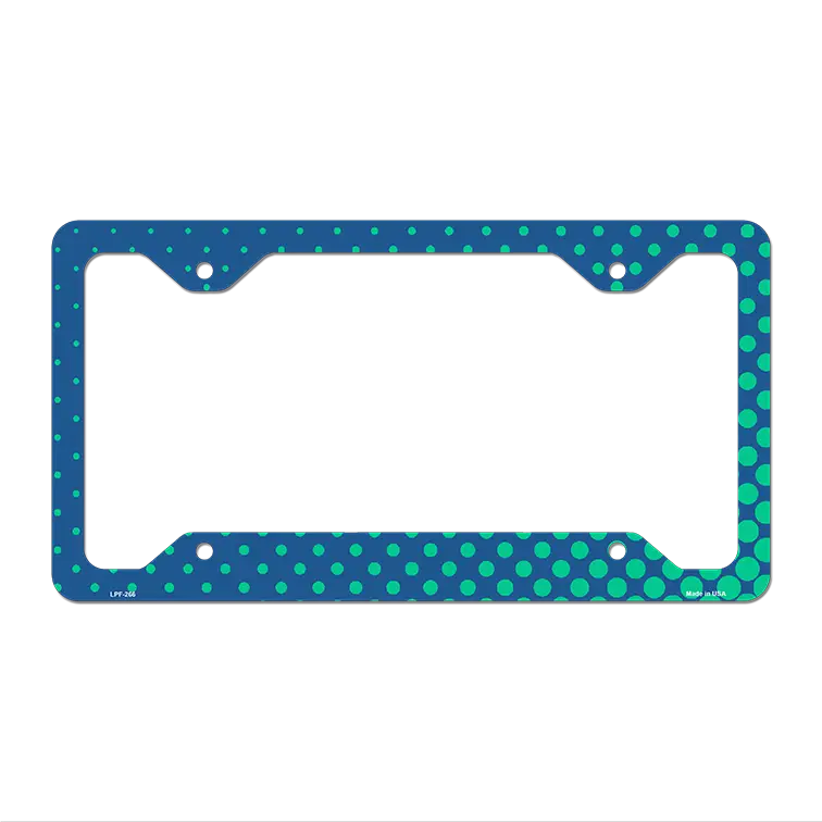 Turquoise Faded Dots Novelty Metal License Plate Frame LPF-266 12.25" x 6.5" Standard Frame (LPF)
