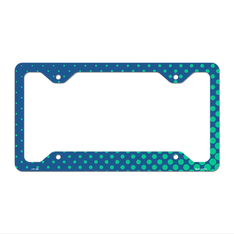 Turquoise Faded Dots Novelty Metal License Plate Frame LPF-266 12.25" x 6.5" Standard Frame (LPF)