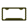 Black Yellow Polka Dots Novelty Metal License Plate Frame LPF-269 12.25" x 6.5" Standard Frame (LPF)