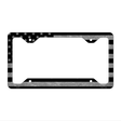 Black Silver American Flag Novelty Metal License Plate Frame LPF-270 12.25" x 6.5" Standard Frame (LPF)