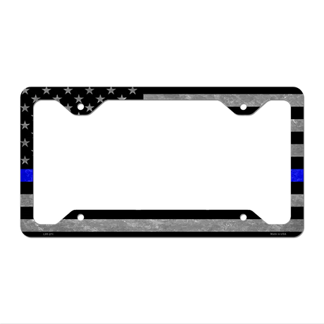 Black Blue American Flag Novelty Metal License Plate Frame LPF-271 12.25" x 6.5" Standard Frame (LPF)