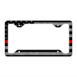 Black Red American Flag Novelty Metal License Plate Frame LPF-272 12.25" x 6.5" Standard Frame (LPF)