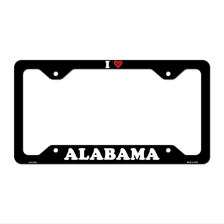 Love Alabama Novelty Metal License Plate Frame LPF-278 12.25" x 6.5" Black Frame (LPF)