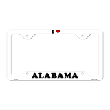 Love Alabama Novelty Metal License Plate Frame LPF-278 12.25" x 6.5" White Frame (LPF)