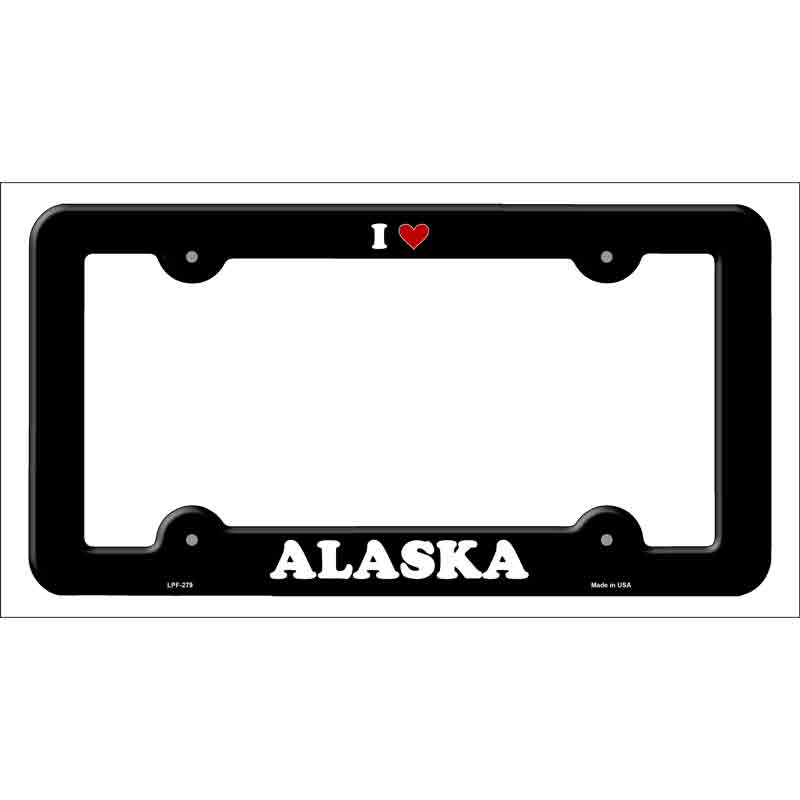Love Alaska Novelty Metal License Plate Frame LPF-279 Black