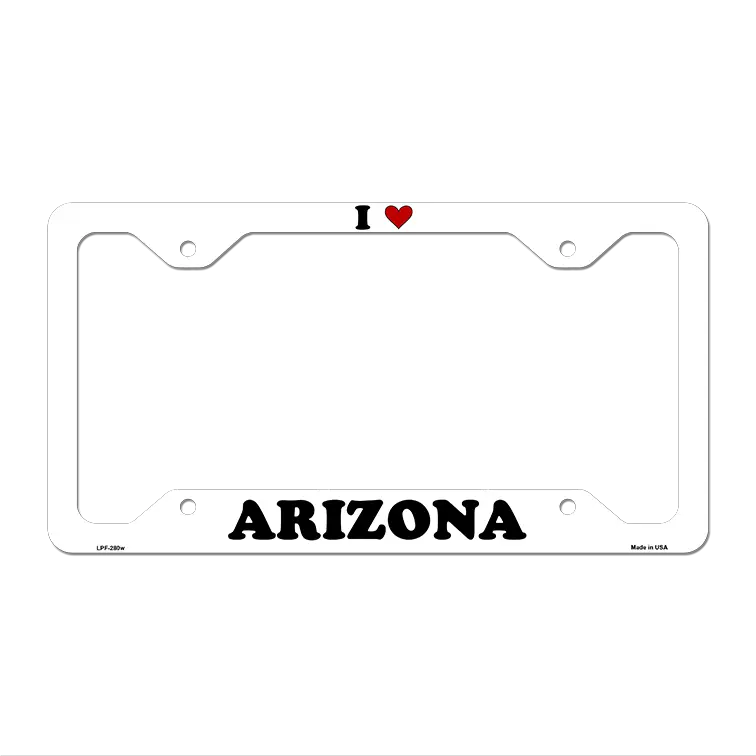 Love Arizona Novelty Metal License Plate Frame LPF-280 12.25" x 6.5" White Frame (LPF)
