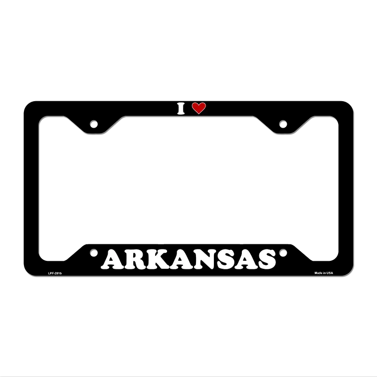 Love Arkansas Novelty Metal License Plate Frame LPF-281 12.25" x 6.5" Black Frame (LPF)