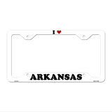 Love Arkansas Novelty Metal License Plate Frame LPF-281 12.25" x 6.5" White Frame (LPF)
