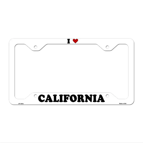 Love California Novelty Metal License Plate Frame LPF-282 12.25" x 6.5" White Frame (LPF)
