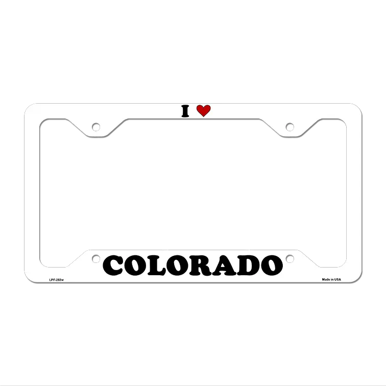 Love Colorado Novelty Metal License Plate Frame LPF-283 12.25" x 6.5" White Frame (LPF)