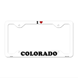 Love Colorado Novelty Metal License Plate Frame LPF-283 12.25" x 6.5" White Frame (LPF)