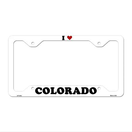 Love Colorado Novelty Metal License Plate Frame LPF-283 12.25" x 6.5" White Frame (LPF)
