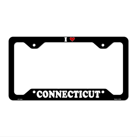 Love Connecticut Novelty Metal License Plate Frame LPF-284 12.25" x 6.5" Black Frame (LPF)
