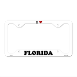 Love Florida Novelty Metal License Plate Frame LPF-286 12.25" x 6.5" White Frame (LPF)