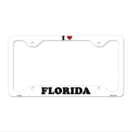 Love Florida Novelty Metal License Plate Frame LPF-286 12.25" x 6.5" White Frame (LPF)