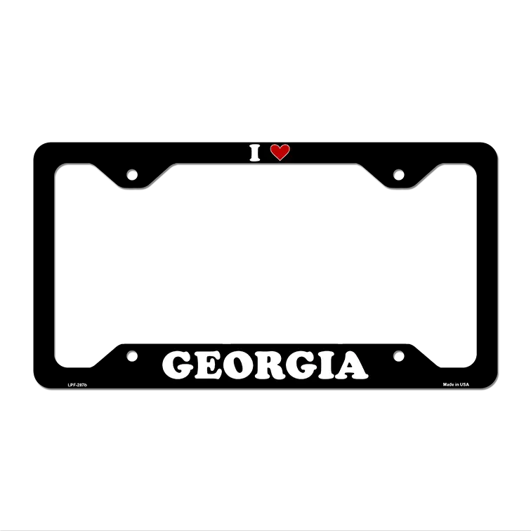 Love Georgia Novelty Metal License Plate Frame LPF-287 12.25" x 6.5" Black Frame (LPF)