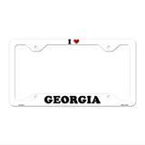 Love Georgia Novelty Metal License Plate Frame LPF-287 12.25" x 6.5" White Frame (LPF)