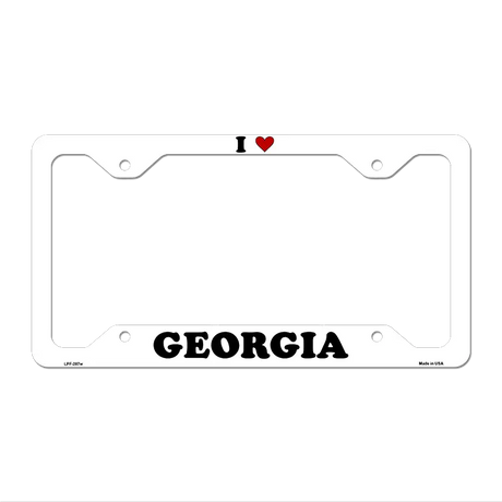 Love Georgia Novelty Metal License Plate Frame LPF-287 12.25" x 6.5" White Frame (LPF)