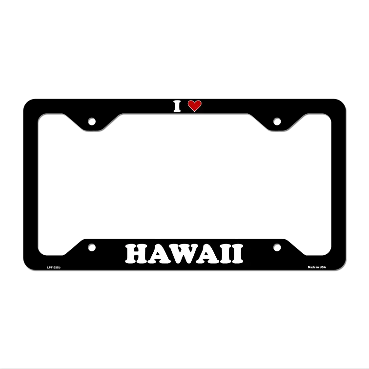 Love Hawaii Novelty Metal License Plate Frame LPF-288 12.25" x 6.5" Black Frame (LPF)