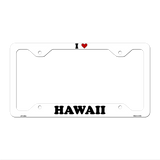 Love Hawaii Novelty Metal License Plate Frame LPF-288 12.25" x 6.5" White Frame (LPF)