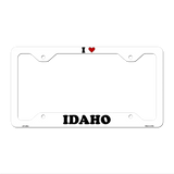 Love Idaho Novelty Metal License Plate Frame LPF-289 12.25" x 6.5" White Frame (LPF)