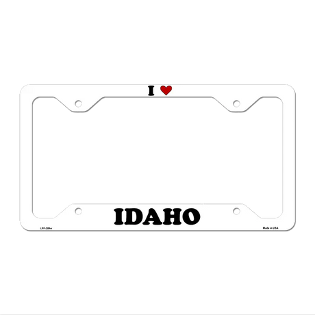 Love Idaho Novelty Metal License Plate Frame LPF-289 12.25" x 6.5" White Frame (LPF)