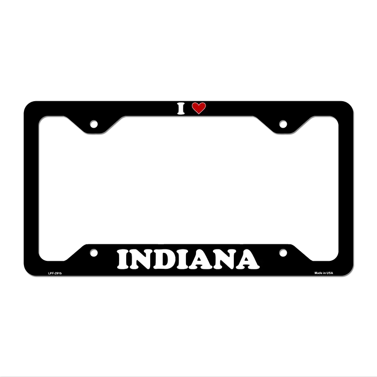 Love Indiana Novelty Metal License Plate Frame LPF-291 12.25" x 6.5" Black Frame (LPF)
