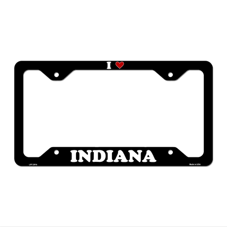 Love Indiana Novelty Metal License Plate Frame LPF-291 12.25" x 6.5" Black Frame (LPF)