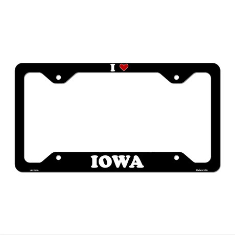 Love Iowa Novelty Metal License Plate Frame LPF-292 12.25" x 6.5" Black Frame (LPF)