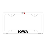 Love Iowa Novelty Metal License Plate Frame LPF-292 12.25" x 6.5" White Frame (LPF)