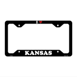 Love Kansas Novelty Metal License Plate Frame LPF-293 12.25" x 6.5" Black Frame (LPF)