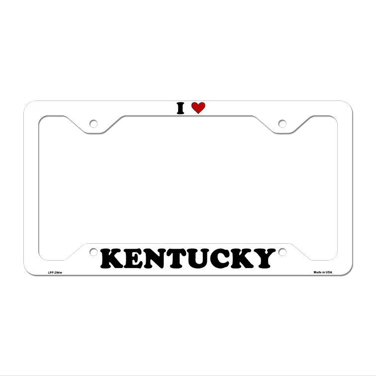 Love Kentucky Novelty Metal License Plate Frame LPF-294 12.25" x 6.5" White Frame (LPF)