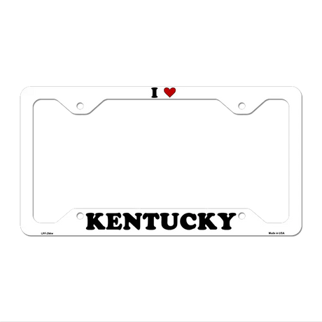 Love Kentucky Novelty Metal License Plate Frame LPF-294 12.25" x 6.5" White Frame (LPF)