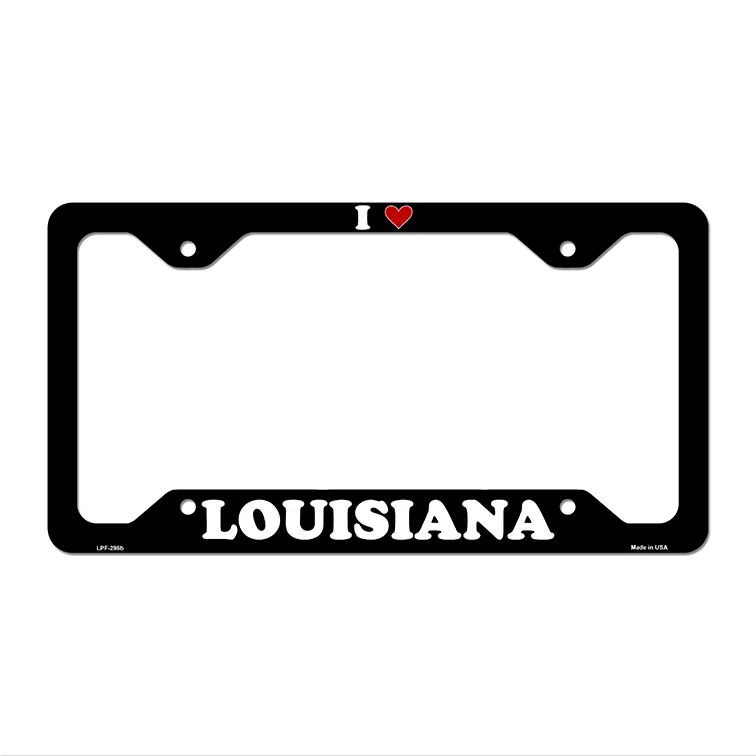 Love Louisiana Novelty Metal License Plate Frame LPF-295 12.25" x 6.5" Black Frame (LPF)