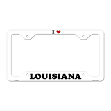 Love Louisiana Novelty Metal License Plate Frame LPF-295 12.25" x 6.5" White Frame (LPF)