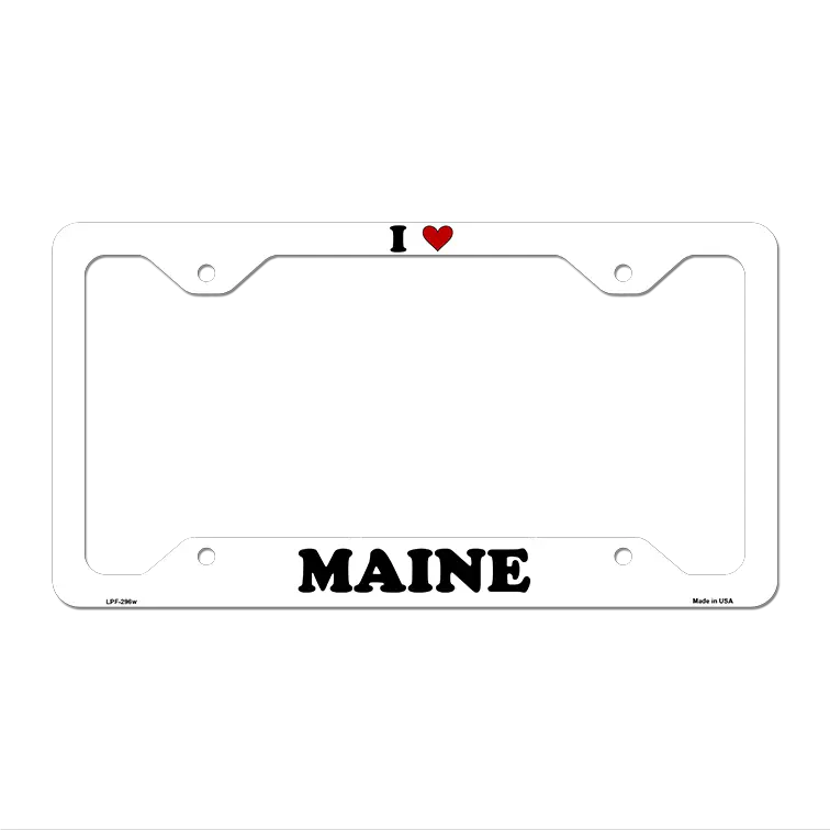 Love Maine Novelty Metal License Plate Frame LPF-296 12.25" x 6.5" White Frame (LPF)