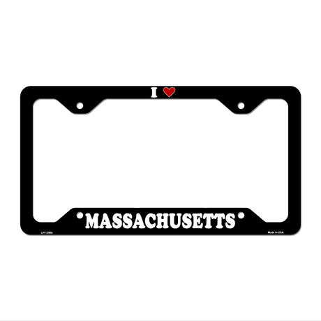 Love Massachusetts Novelty Metal License Plate Frame LPF-298 12.25" x 6.5" Black Frame (LPF)