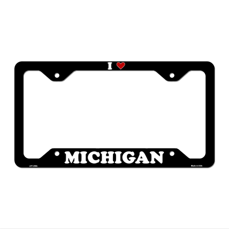 Love Michigan Novelty Metal License Plate Frame LPF-299 12.25" x 6.5" Black Frame (LPF)