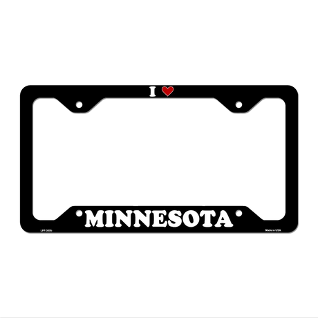 Love Minnesota Novelty Metal License Plate Frame LPF-300 12.25" x 6.5" Black Frame (LPF)