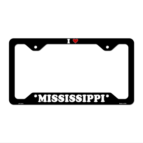 Love Mississippi Novelty Metal License Plate Frame LPF-301 12.25" x 6.5" Black Frame (LPF)