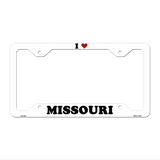 Love Missouri Novelty Metal License Plate Frame LPF-302 12.25" x 6.5" White Frame (LPF)