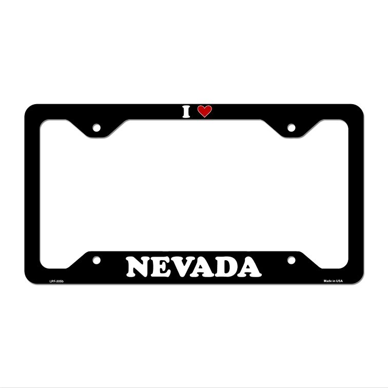 Love Nevada Novelty Metal License Plate Frame LPF-305 12.25" x 6.5" Black Frame (LPF)