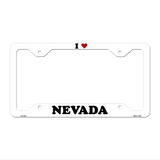 Love Nevada Novelty Metal License Plate Frame LPF-305 12.25" x 6.5" White Frame (LPF)